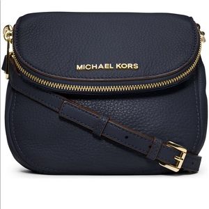 Michael Kors Navy Leather Bedford Flap Crossbody